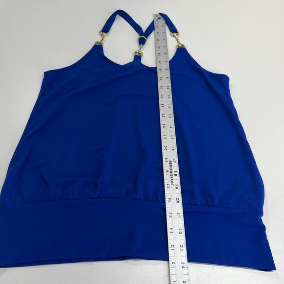 Boston Proper Hardware Detail Blouson Knit Top Deep Ocean Blue NEW Size Small - Picture 7 of 13